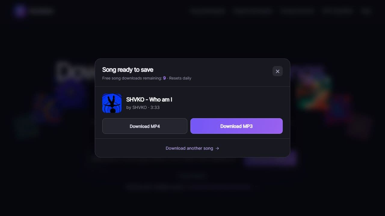 SunoSaver MP4 download option