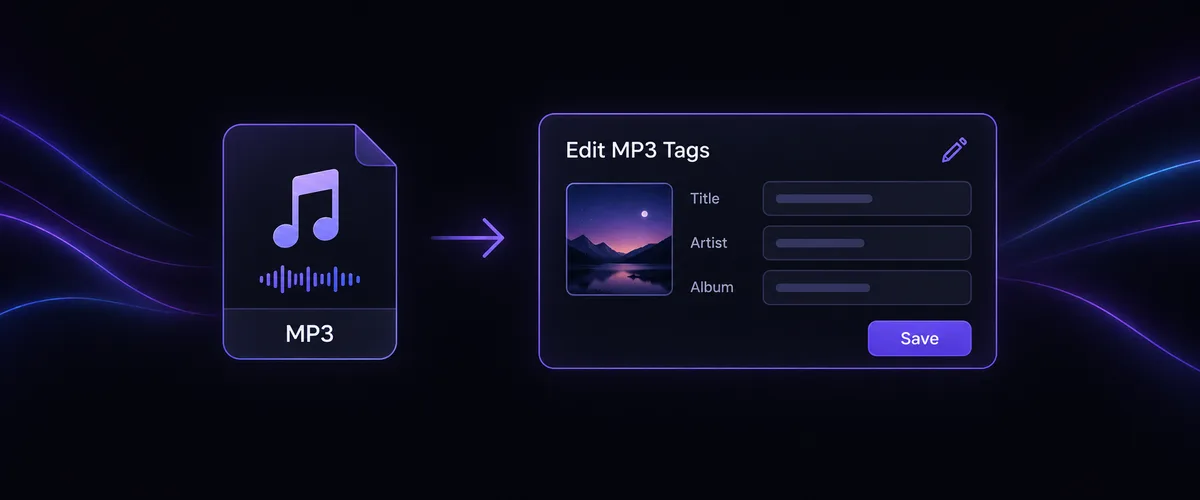 MP3 tag editor showing editable song details and cover artwork