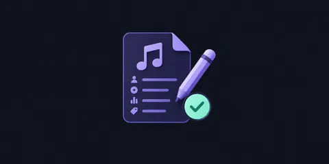 Corrected music tags with a checkmark
